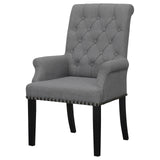 Alana Upholstered Tufted Arm Chair with Nailhead Trim