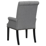 Alana Upholstered Tufted Arm Chair with Nailhead Trim