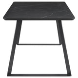 Smith Rectangle Ceramic Top Dining Table Black and Gunmetal