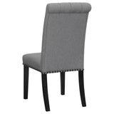 Sherry 5-piece Round Dining Set with Grey Fabric Chairs