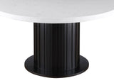 Sherry Round Dining Table Rustic Espresso and White