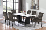 Sherry 7-piece Rectangular Marble Top Dining Set Brown and White