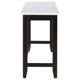 Toby Rectangular Marble Top Counter Height Table Espresso and White