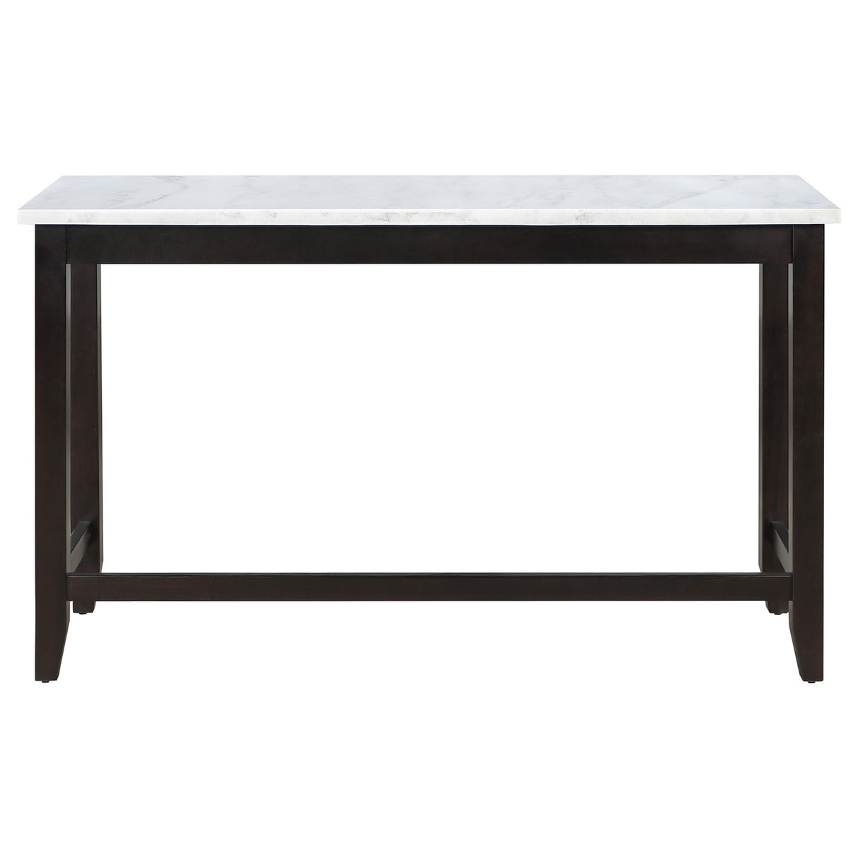 Toby Rectangular Marble Top Counter Height Table Espresso and White