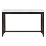 Toby Rectangular Marble Top Counter Height Table Espresso and White