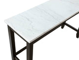 Toby Rectangular Marble Top Counter Height Table Espresso and White