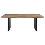 Bradshaw Rectangular Live Edge Dining Table Natural Acacia and Black