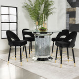 Ellie 5-piece Pedestal Counter Height Dining Room Set Mirror and Black