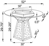 Quinn Hexagon Pedestal Glass Top Dining Table Mirror