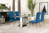 Marilyn 5-piece Rectangular Dining Set Mirror and Teal