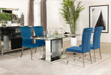 Marilyn 5-piece Rectangular Dining Set Mirror and Teal