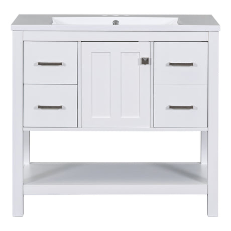 36" White Modern Bathroom Vanity