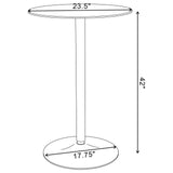 Abiline Glass Top Round Bar Table Chrome