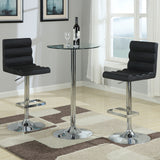 Abiline Glass Top Round Bar Table Chrome