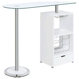 Koufax 1-drawer Bar Table Glossy White