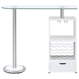 Koufax 1-drawer Bar Table Glossy White