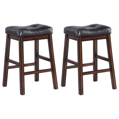 Donald Upholstered Counter Height Stools Black and Cappuccino (Set of 2)