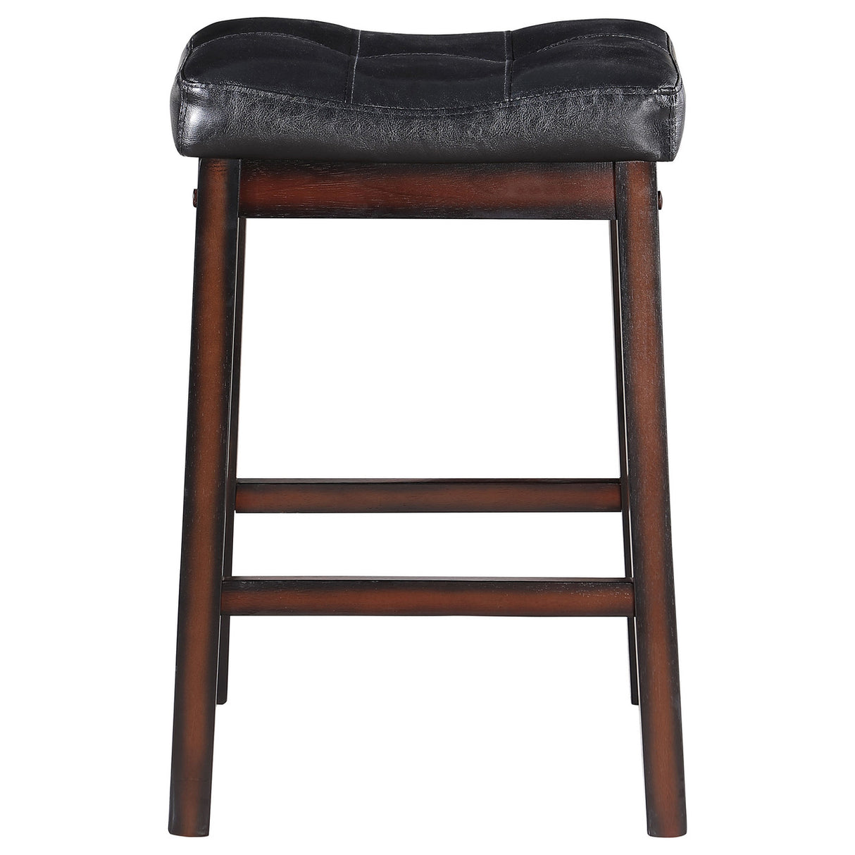 Donald Upholstered Counter Height Stools Black and Cappuccino (Set of 2)