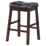 Donald Upholstered Counter Height Stools Black and Cappuccino (Set of 2)