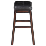 Donald Upholstered Counter Height Stools Black and Cappuccino (Set of 2)