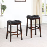 Donald Upholstered Counter Height Stools Black and Cappuccino (Set of 2)