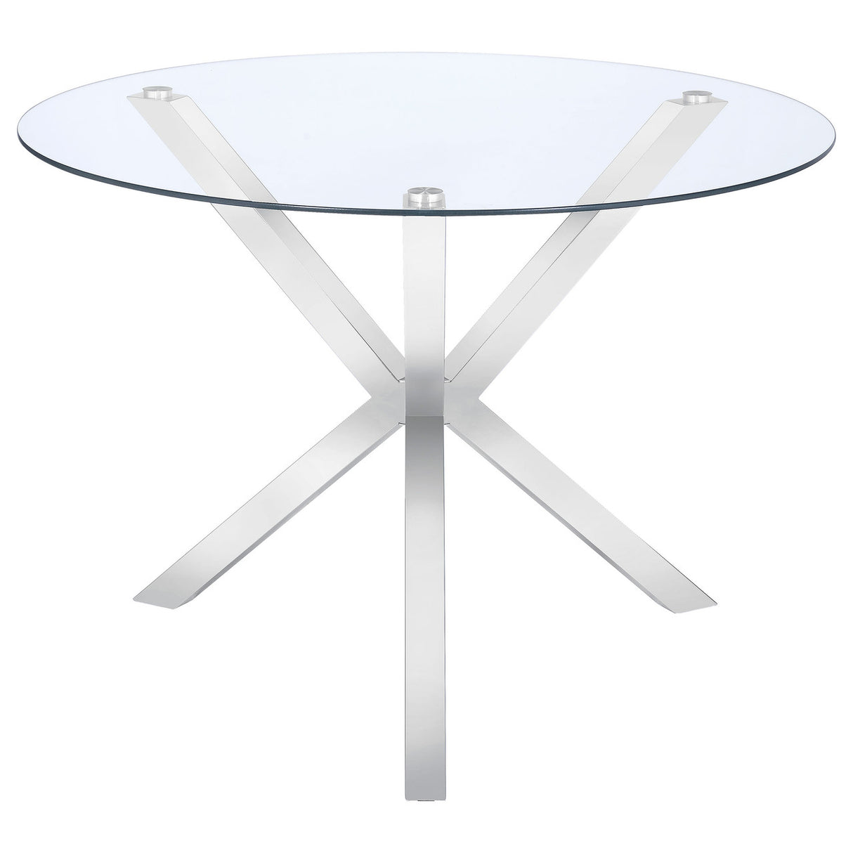 Vance Glass Top Dining Table with X-cross Base Chrome