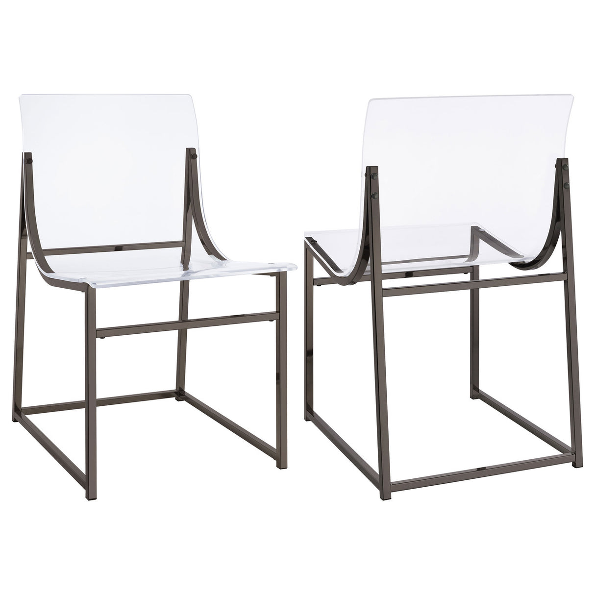 Adino Acrylic Dining Side Chair Clear and Black Nickel (Set of 2)