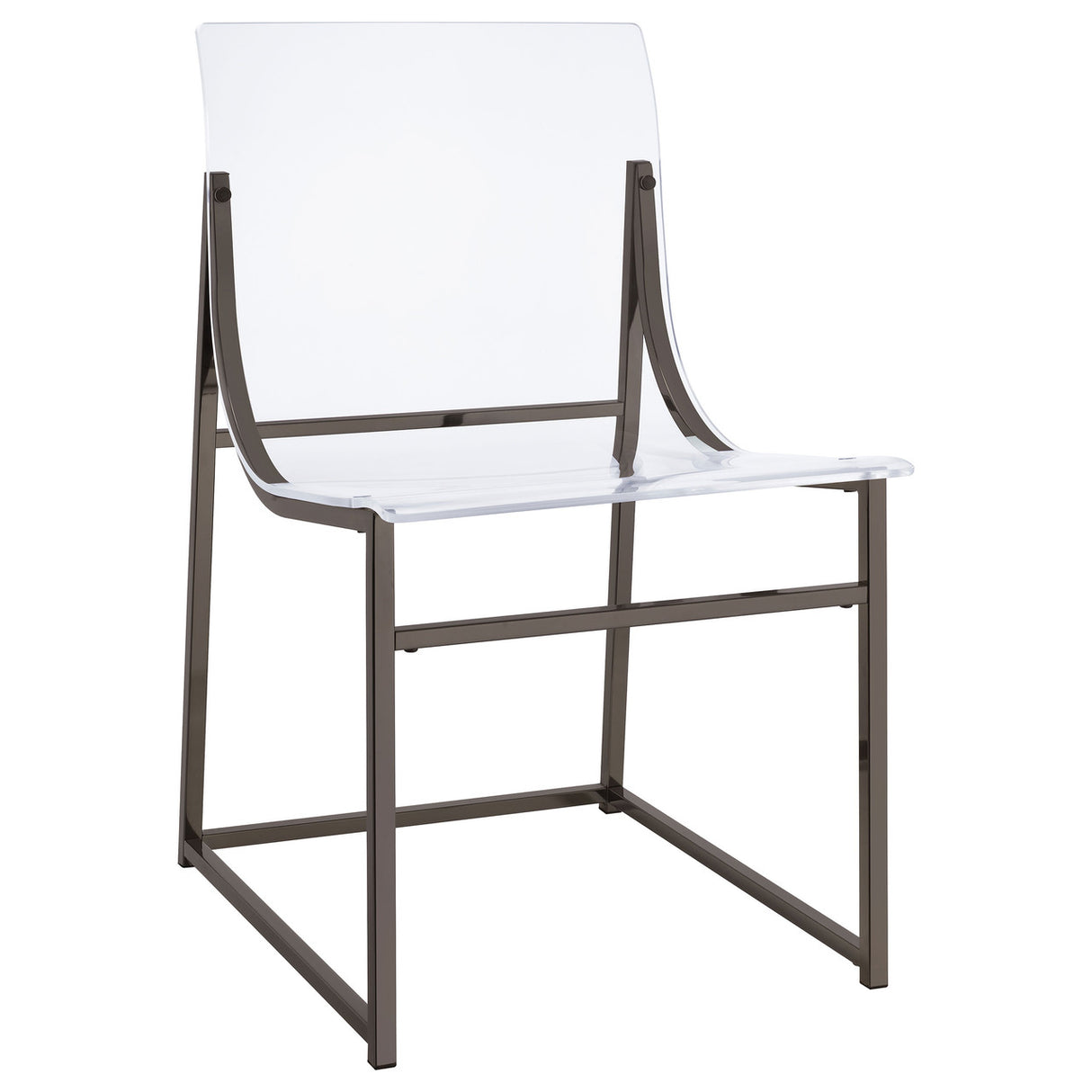 Adino Acrylic Dining Side Chair Clear and Black Nickel (Set of 2)