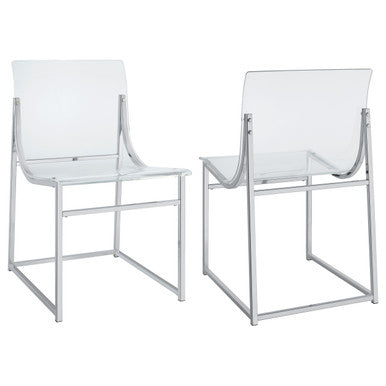 Adino Acrylic Dining Side Chair Clear and Chrome (Set of 2)