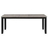 Elodie 7-piece Dining Table Set with Extension Leaf Grey and Black