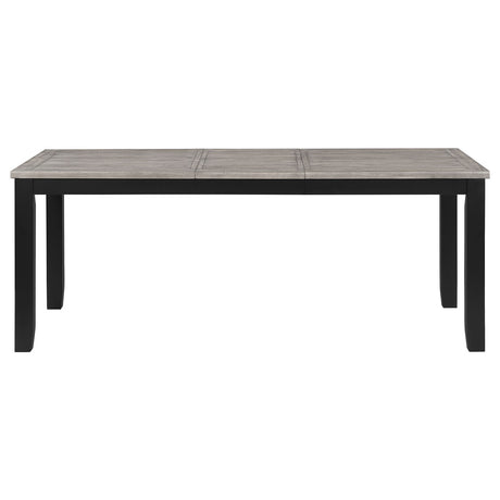 Elodie Rectangular Dining Table with Extension Grey and Black