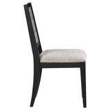 Elodie Upholstered Padded Seat Dining Side Chair Dove Grey and Black (Set of 2)