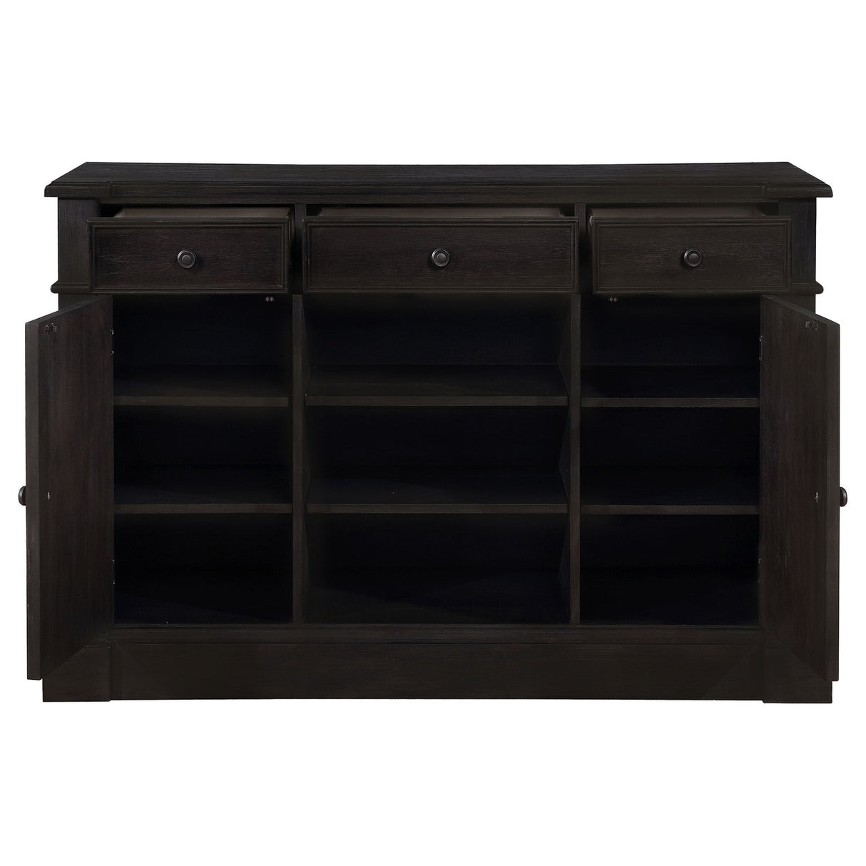 Phelps 2-door Rectangular Server Antique Noir