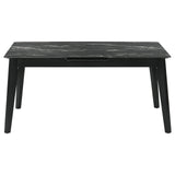 Crestmont Rectangular Dining Table with Faux Marble Top and 16" Self-Storing Extension Leaf Grey