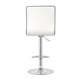 Ashbury Upholstered Adjustable Bar Stools White and Chrome (Set of 2)