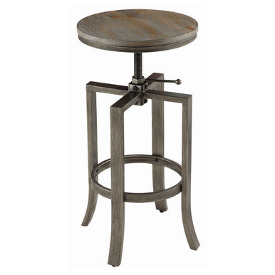 Bartlett Adjustable Height Swivel Bar Stools Brushed Nutmeg and Slate Grey (Set of 2)