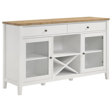 Hollis 2-door Dining Sideboard with Drawers Brown and White