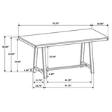 Hollis 7-piece Rectangular Counter Height Dining Set Brown and White