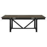 Malia Rectangular Dining Table with Refractory Extension Leaf Black