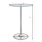 Thea LED Bar Table Chrome and Clear