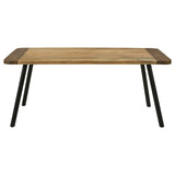 Maverick Rectangular Tapered Legs Dining Table Natural Mango and Black