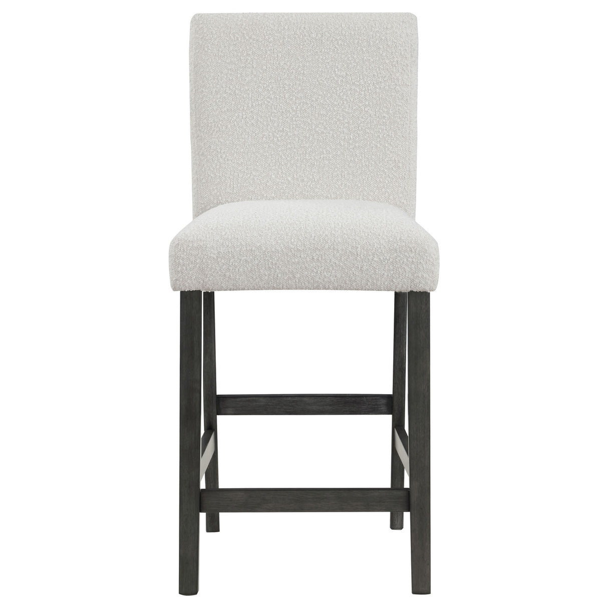 Alba Boucle Upholstered Counter Height Dining Chair White and Charcoal Grey (Set of 2)