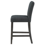 Alba Boucle Upholstered Counter Height Dining Chair Black and Charcoal Grey (Set of 2)