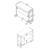 Renaldi Bar Unit with Stemware Rack Antique Nutmeg