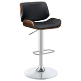 Folsom Upholstered Adjustable Bar Stool Black and Chrome