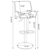 Folsom Upholstered Adjustable Bar Stool Ecru and Chrome