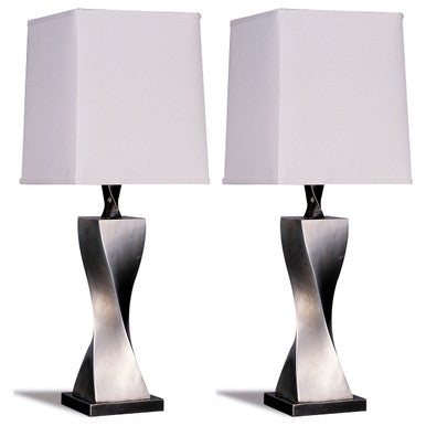 Accent Contemporary Antique Silver Table Lamp