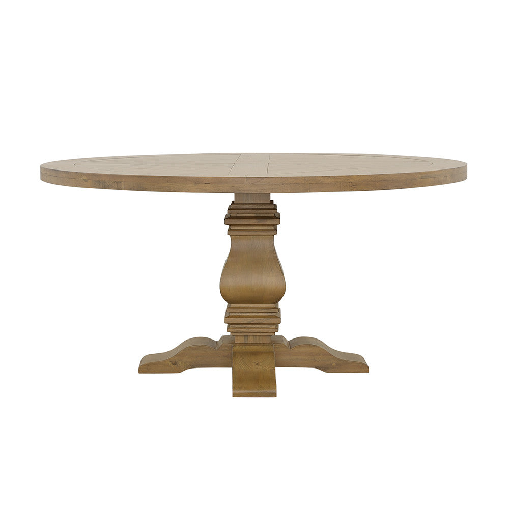 Florence Round Pedestal Dining Table Rustic Smoke