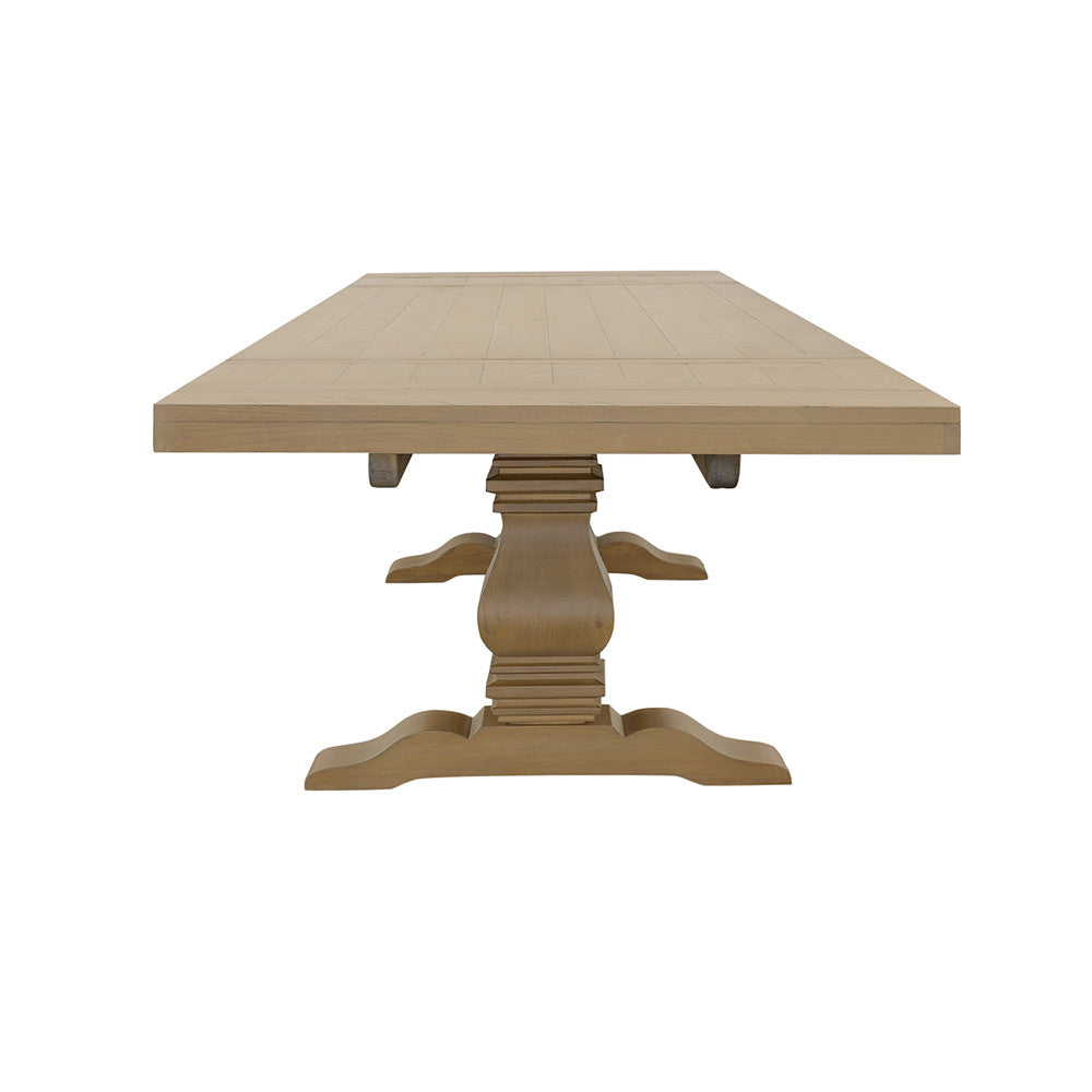 Florence Double Pedestal Dining Table Rustic Smoke