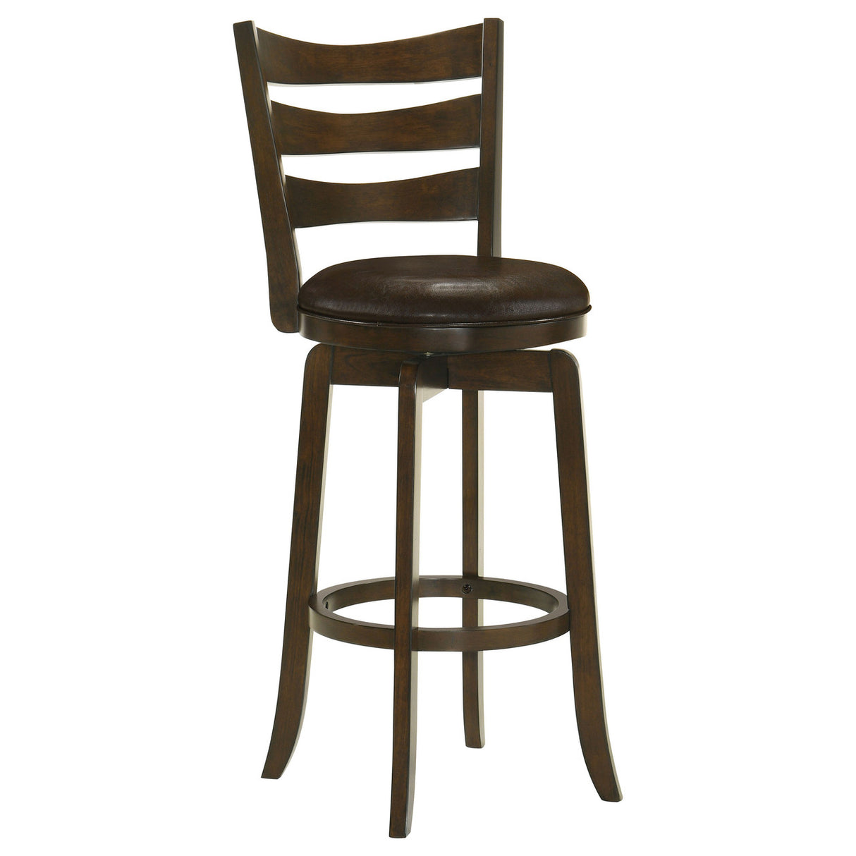 Murphy Ladder Back Pub Height Swivel Bar Stool Dark Cherry and Brown